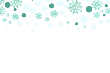 Abstract Jade color snowflakes background. Invitation and celebration card.