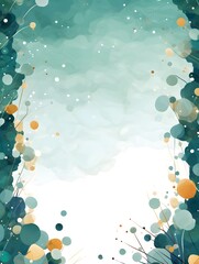 Abstract Teal celestial background. Invitation and celebration card.