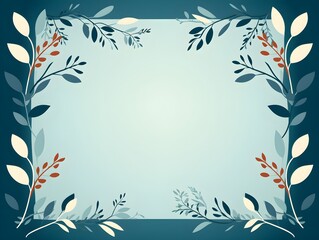 Abstract Cerulean color Foliage background. Invitation and celebration card.