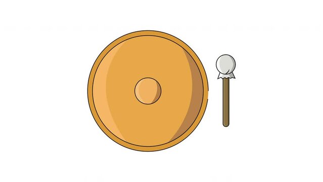 Animation forms a gong musical instrument icon