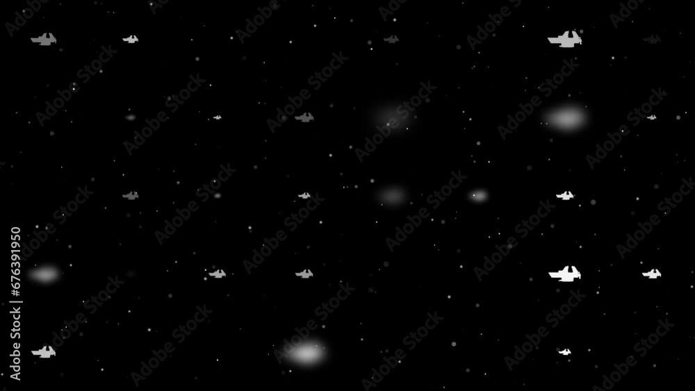 Poster template animation of evenly spaced vise symbols of different sizes and opacity. animation of transp