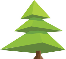  geometric green tree made of triangles