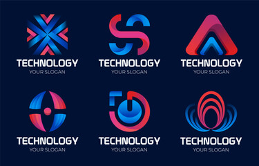 Various Business Technology Logos Set