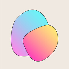 Gradient Abstract Flexible Round Irregular Shape Minimalist Simple Silhouette Symbol Icon Poster Print Background Template