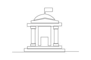 Diplomacy and embassy concept. Doodle vector illustration.