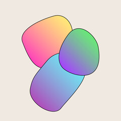 Gradient Abstract Flexible Round Irregular Shape Minimalist Simple Silhouette Symbol Icon Poster Print Background Template
