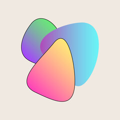 Gradient Abstract Flexible Round Irregular Shape Minimalist Simple Silhouette Symbol Icon Poster Print Background Template