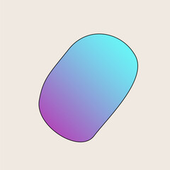 Gradient Abstract Flexible Round Irregular Shape Minimalist Simple Silhouette Symbol Icon Poster Print Background Template
