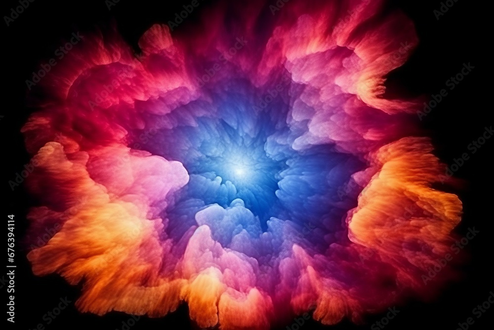 Sticker planets and galaxies in outer space showing the beauty of space exploration. abstract fractal backgr