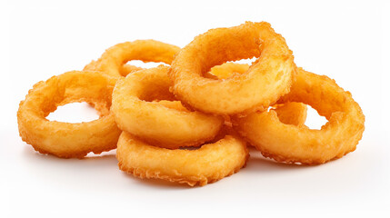 Obraz na płótnie Canvas Onion rings isolated on white background. Made with generative ai