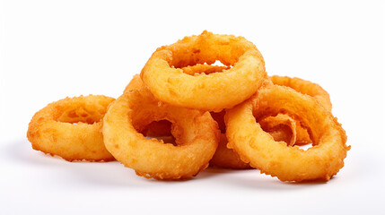 Onion rings isolated on white background. Made with generative ai