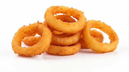 Onion rings isolated on white background. Made with generative ai