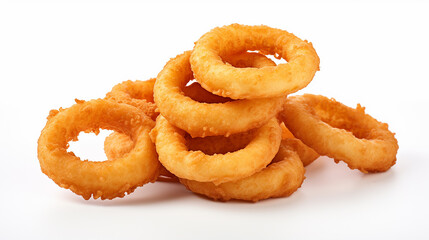 Onion rings isolated on white background. Made with generative ai