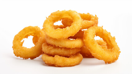 Onion rings isolated on white background. Made with generative ai