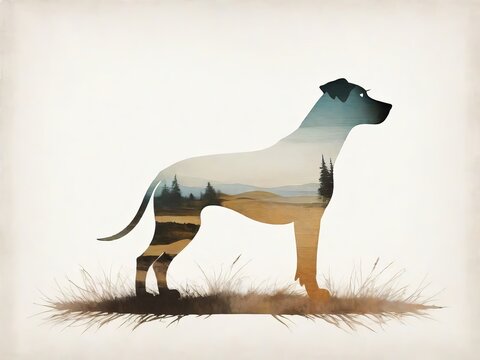 A minimalist vintage twist illustration of a Animals painting about nature, Generative Ai