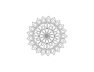 Mandala art design , Hand drawn round banner with flowers, Vector illustration.