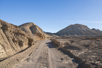 Gravel road through Death Valley National Park, California