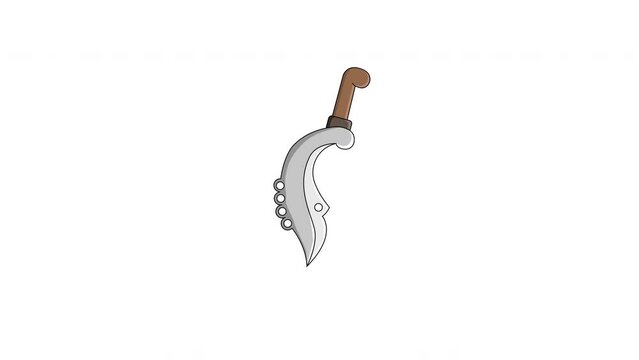 Animation of a typical Indonesian Sundanese cleaver weapon icon