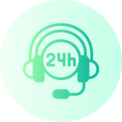 24 hours support gradient icon