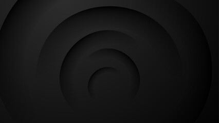 black abstract background with circular composition - obrazy, fototapety, plakaty