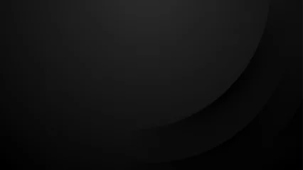 Fotobehang abstract black background with layered circle composition © aditya