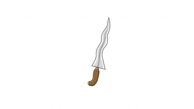 Animation of the Indonesian Javanese keris weapon icon