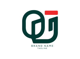 Alphabet letters Creative Monogram logo QJ, JQ, Q and J vector illustration.