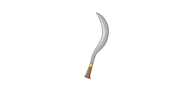 Animation of the typical Madurese Indonesian sickle weapon icon