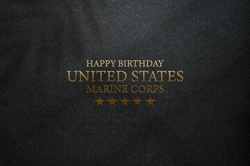 Happy Birthday United States Marine Corps Text Design illustration