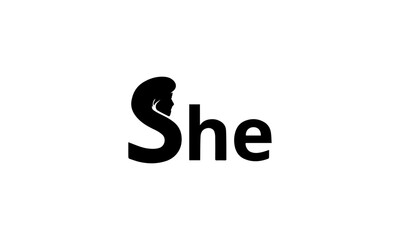 SHE Letter mark  logo design