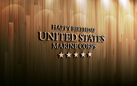 Happy Birthday United States Marine Corps Text Design illustration