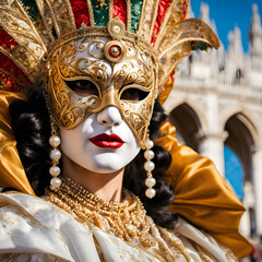 Fototapeta na wymiar venetian mask at venetian carnival