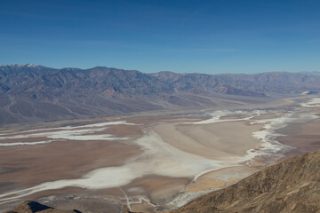 View into Badwater Basin at Death Valley National Park, California