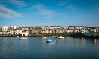boats in Portrush Harbour in County Antrim in Northern Ireland 