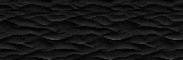 Türaufkleber Abstract dark black anthracite gray 3d concrete cement texture wall texture background wallpaper banner with waves, seamless pattern © Corri Seizinger