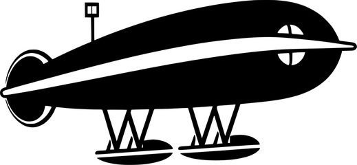 Hand-drawn Traveling Vintage Airship Vintage Outline Icon