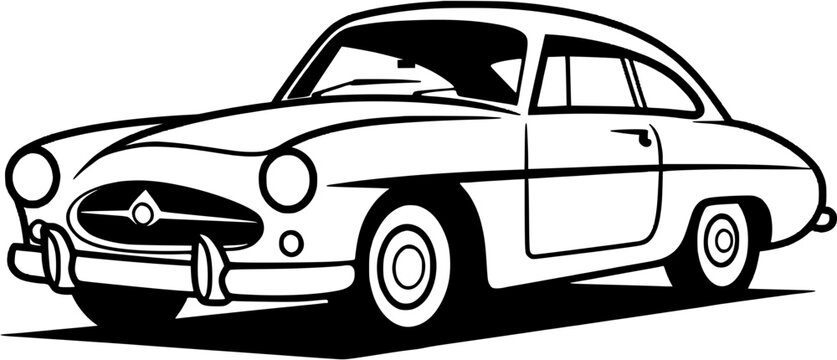 Hand-drawn Traveling Car Vintage Outline Icon