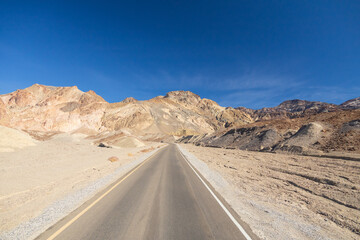 One lane road through Death Valley National Park, California