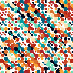 Bright abstract background. Fun colorful seamless pattern collection. Risograph design. Modern flat geometric shapes pattern.