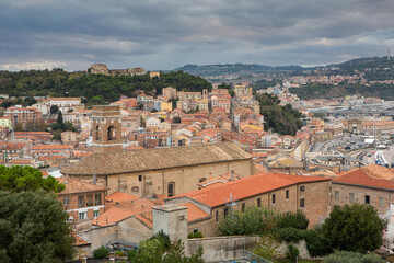 Fototapeta na wymiar Beautiful view of the Italian port city of Ancona on the Adriatic coast.