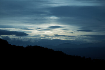 Night landscape, the mountains of the Tuscan-Emilian Apennines