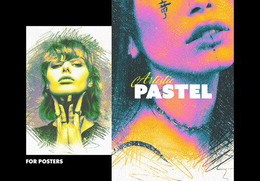 Artistic Pastel Poster Photo Effect Mockup