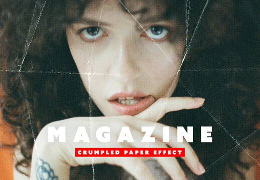 Crumpled Photo Effect Mockup Bundle