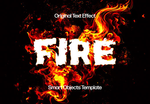 Fire Deformation Text Effect Mockup With Generative AI