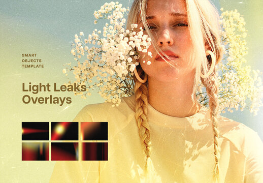Light Leaks Overlays Template Mockup