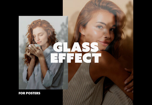 Window Reflection Poster Photo Effect Mockup With Generative AI Preview