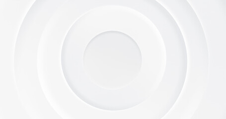 Minimal white grey elegant circles. Abstract circular illustration with diagonal stripes. Linear radial gradient smooth soft shadow. Blank luxury business cover for hi-tech technology ad black 3d logo