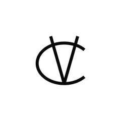 creative monogram letter VC, CV, V or C logo design