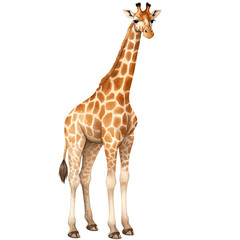 Obraz premium Hand Drawn Watercolor Giraffe Clip Art Illustration. Isolated elements on a white background.