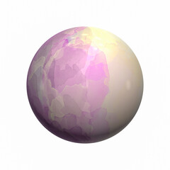 Colored ball in lilac and yellow tones. 3D.